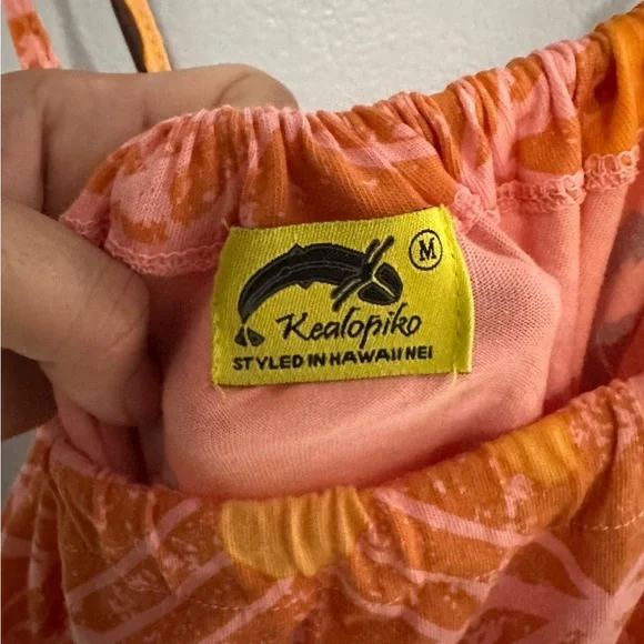 Kealopiko Pua Hau Scoop Strappy Midi Dress Medium - Picture 4 of 4